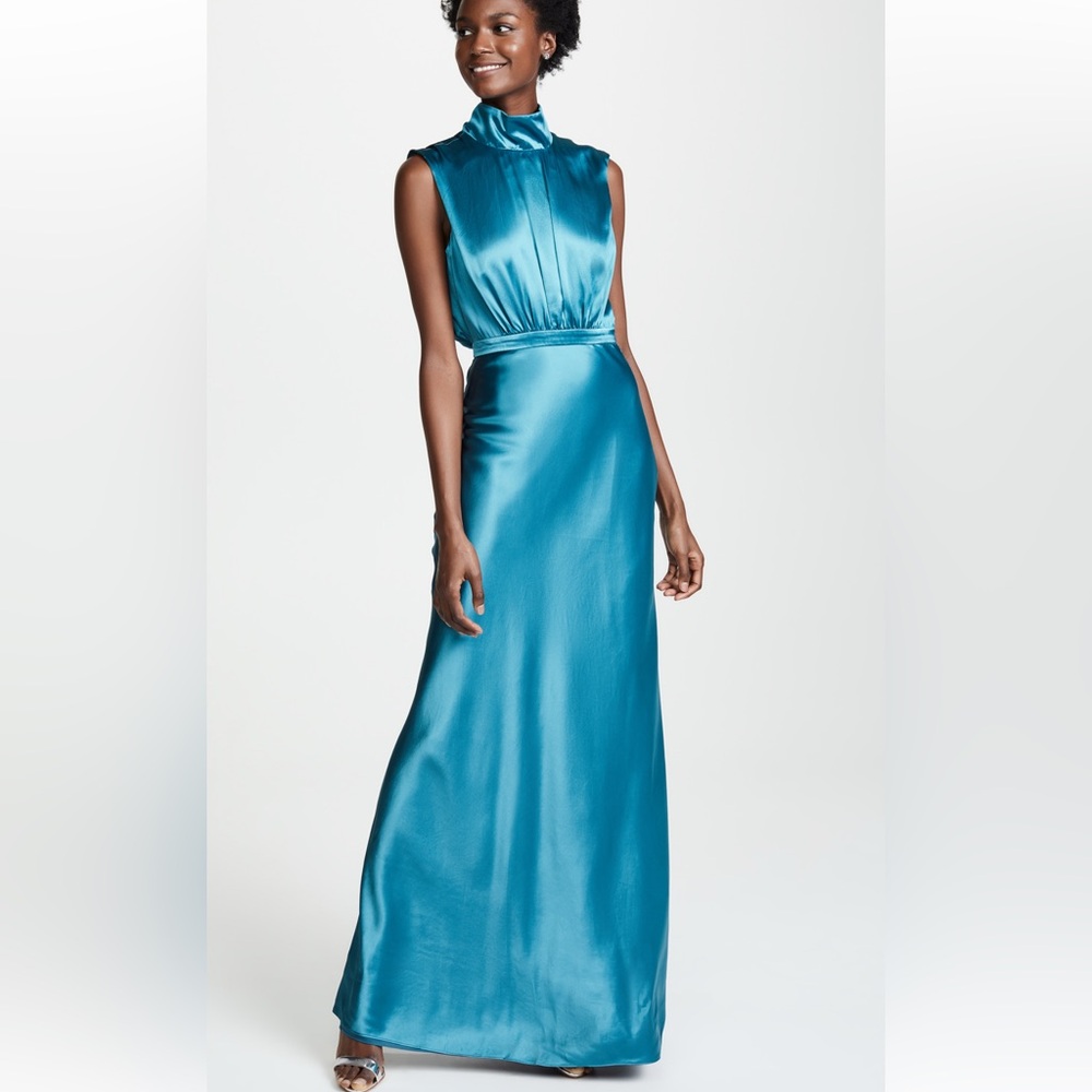 Saloni size two flour dress turquoise